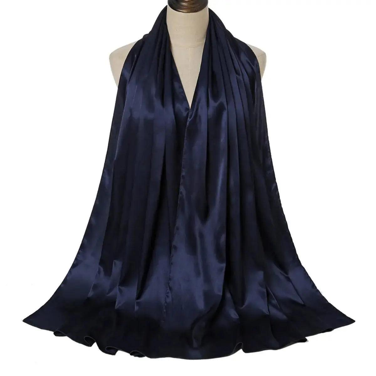 MH034 Solid Color Silk Satin Chiffon Scarf Fashion Soft Hijab - Mariam's Collection