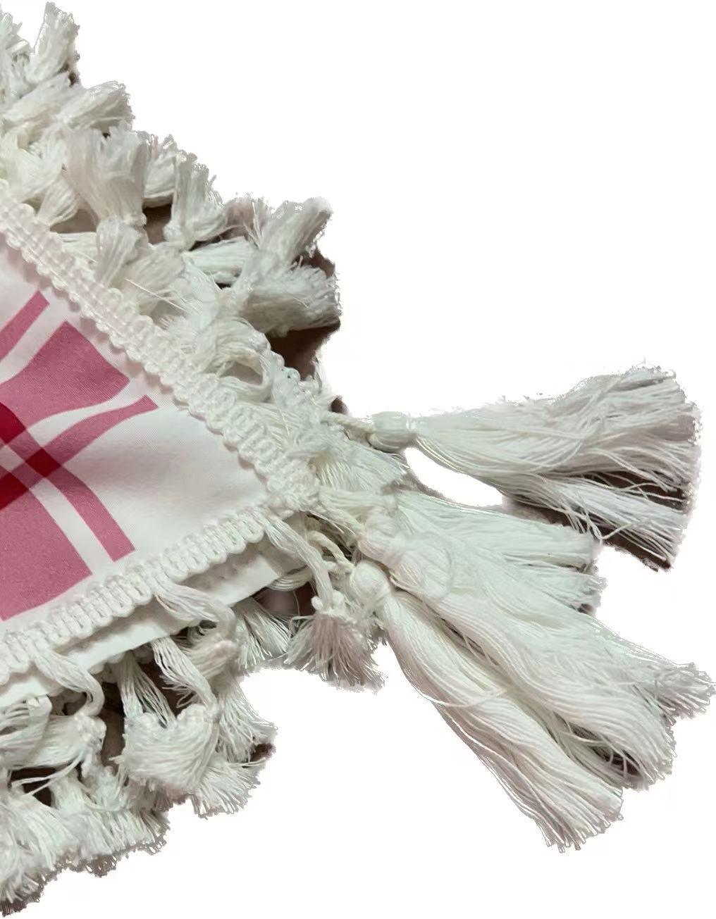 MH052 Four-Sided Fringed Kuffiyeh Square Hijab - Mariam's Collection