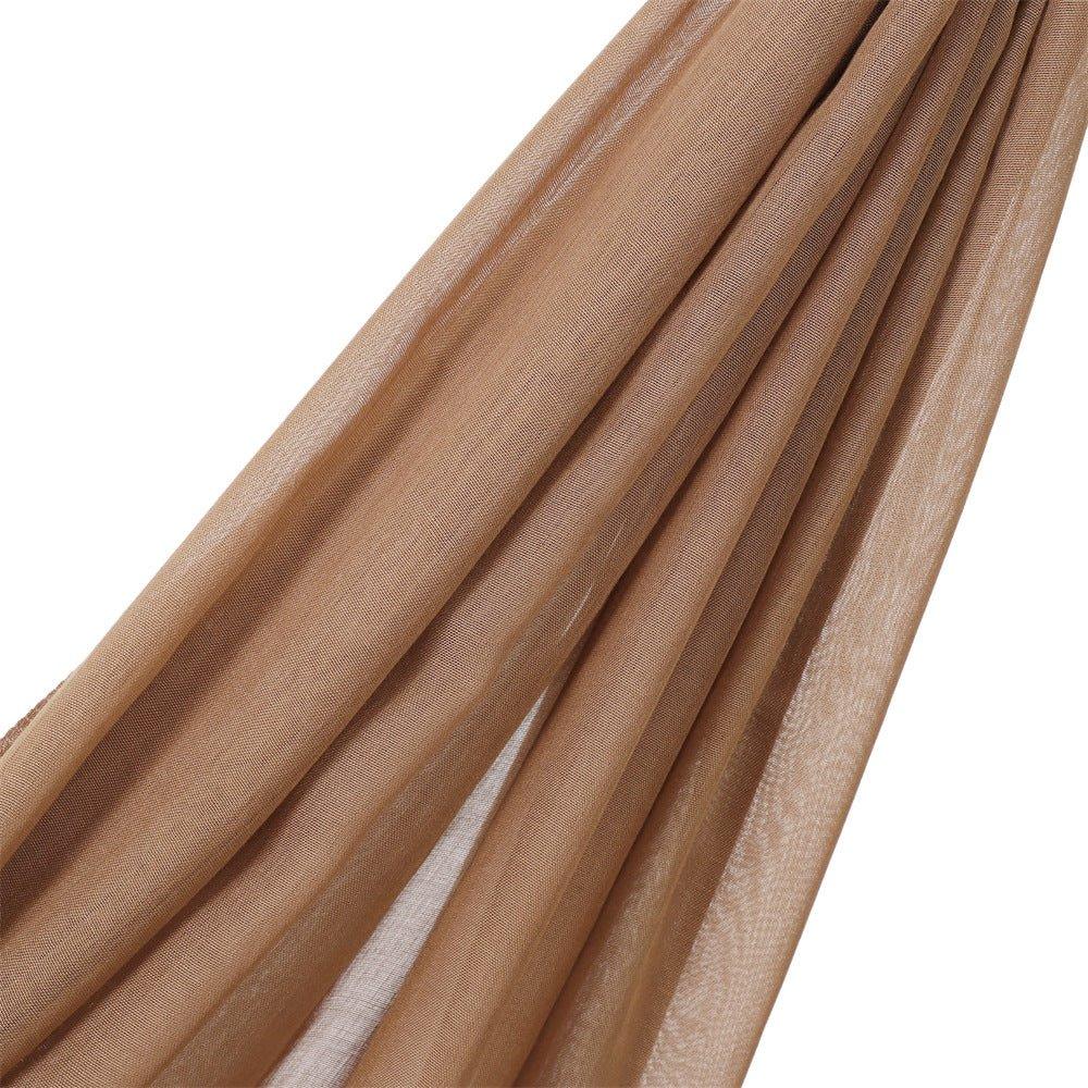 MH054 Rayon Solid Color Wide Brim Cotton Hijab - Mariam's Collection