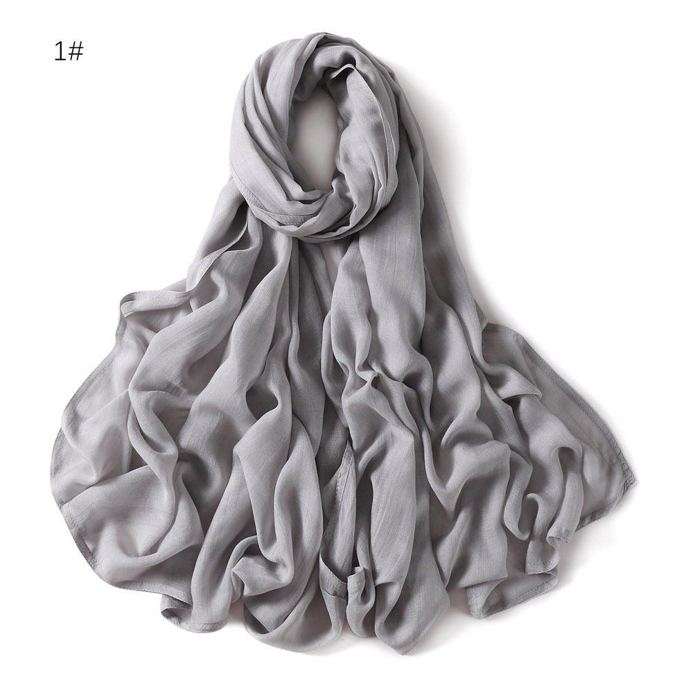 MH054 Rayon Solid Color Wide Brim Cotton Hijab - Mariam's Collection