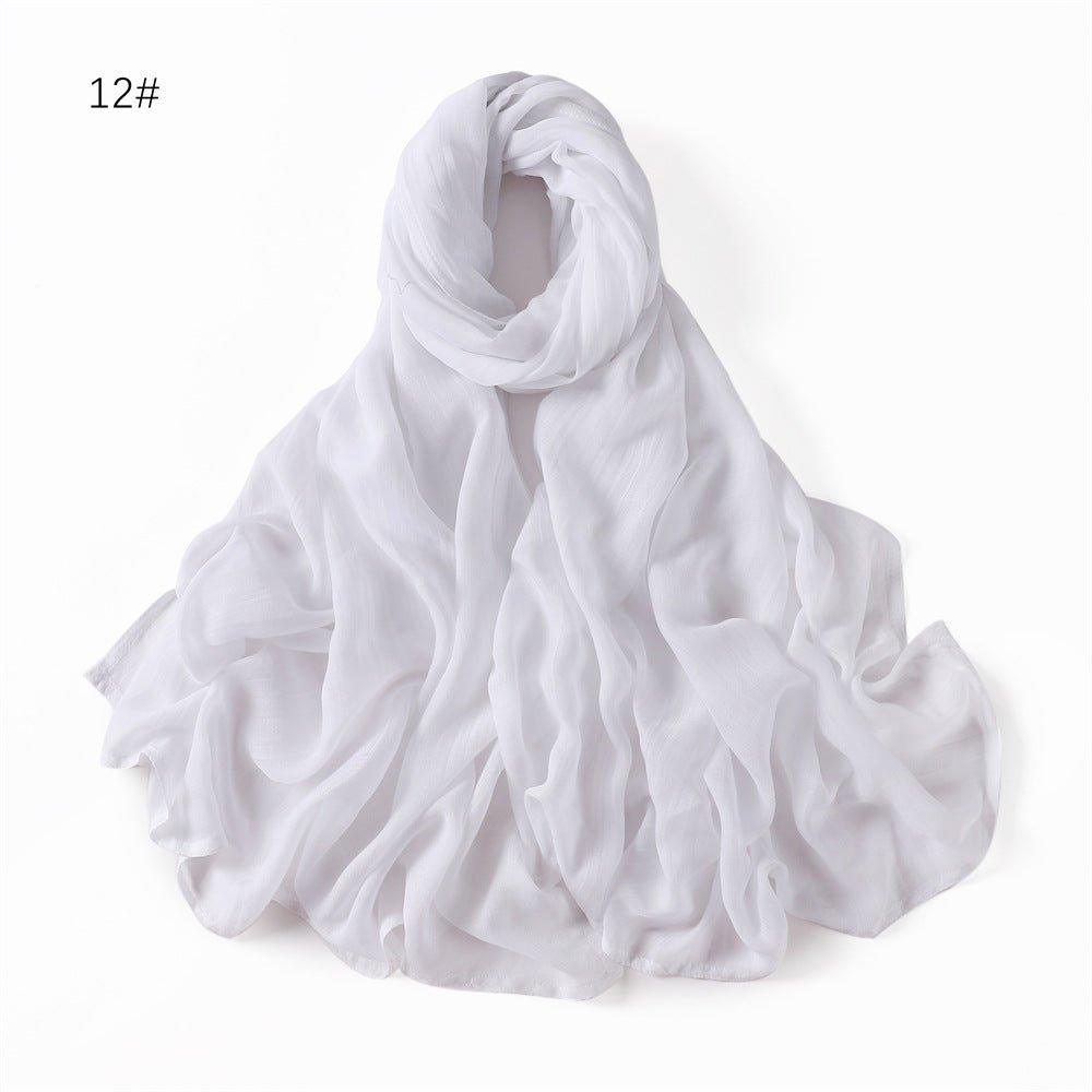 MH054 Rayon Solid Color Wide Brim Cotton Hijab - Mariam's Collection