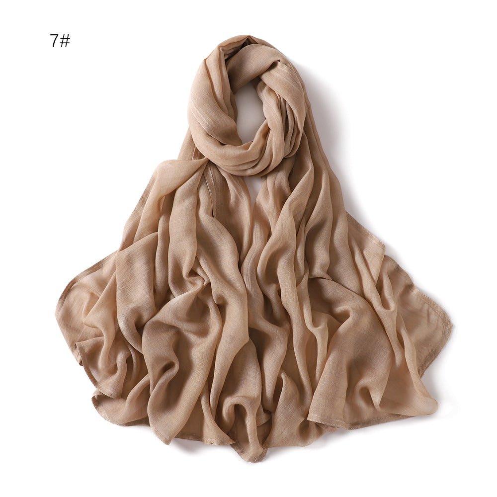 MH054 Rayon Solid Color Wide Brim Cotton Hijab - Mariam's Collection