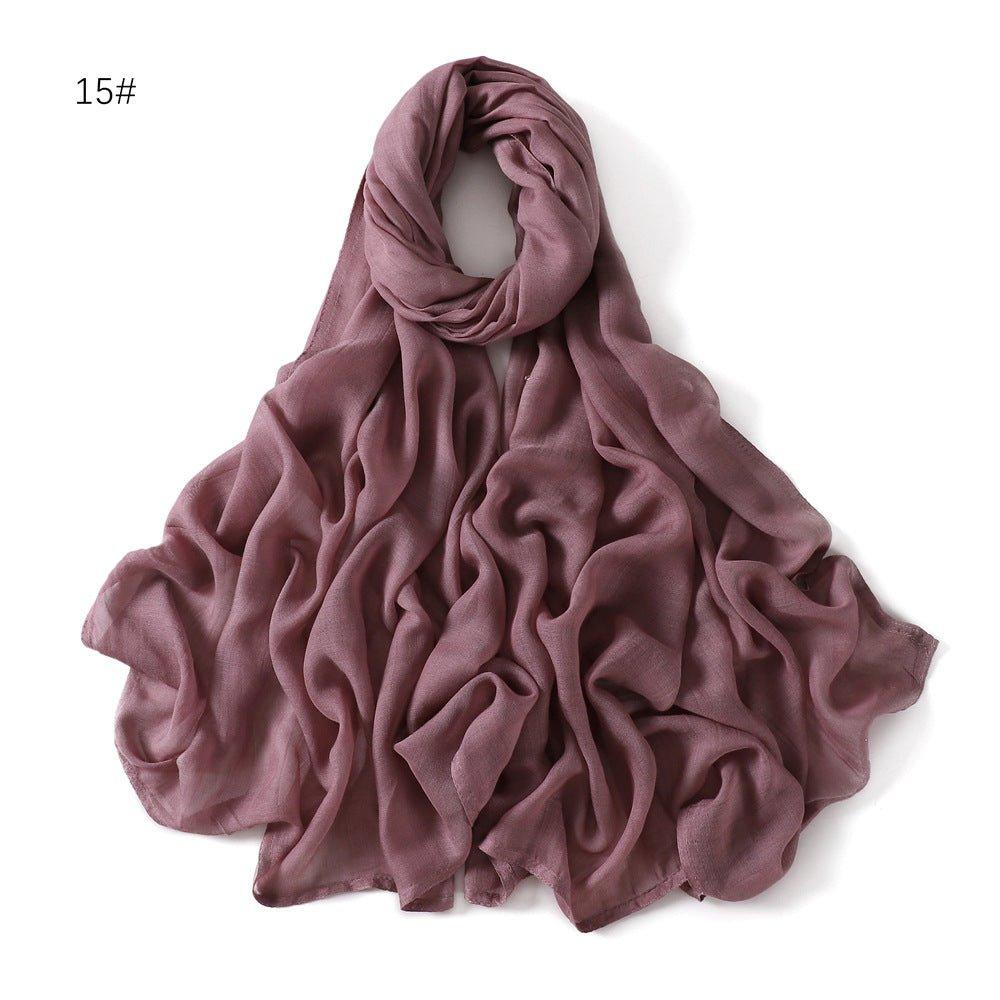 MH054 Rayon Solid Color Wide Brim Cotton Hijab - Mariam's Collection