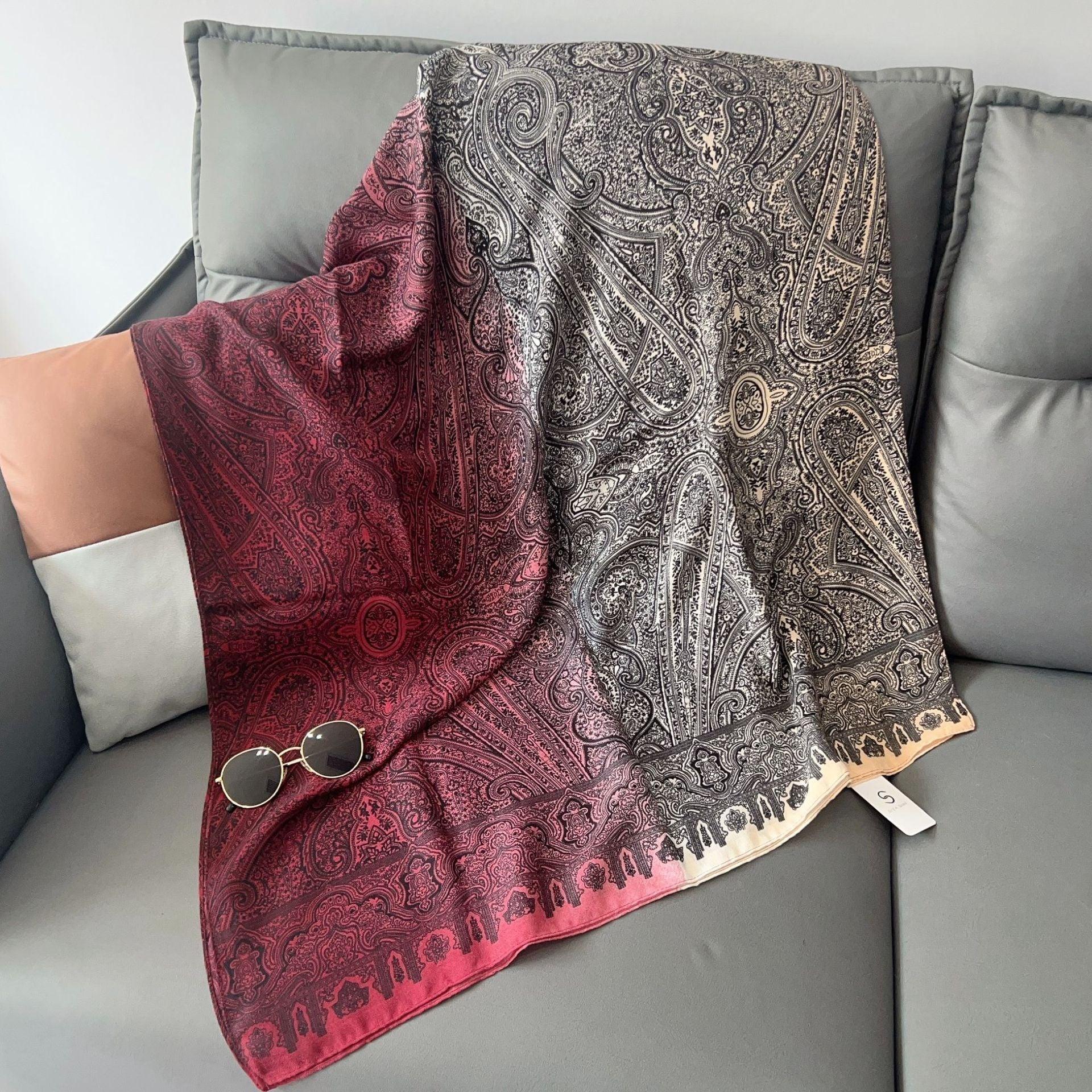 MH058 Cashew Printed Cotton And Linen Thin Hijab - Mariam's Collection