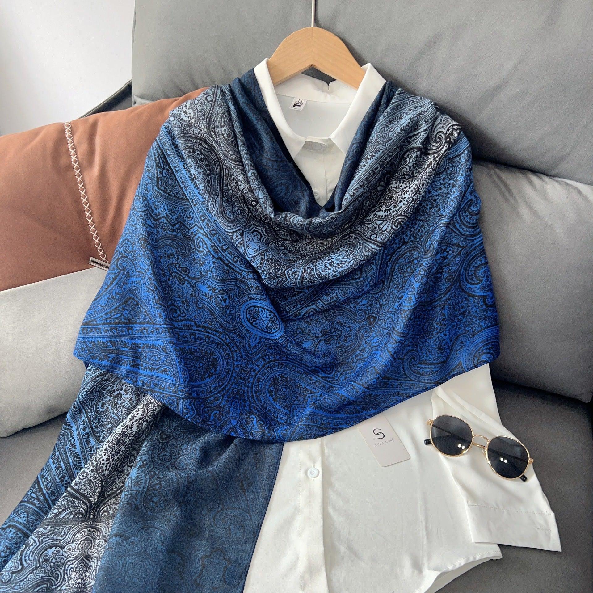 MH058 Cashew Printed Cotton And Linen Thin Hijab - Mariam's Collection