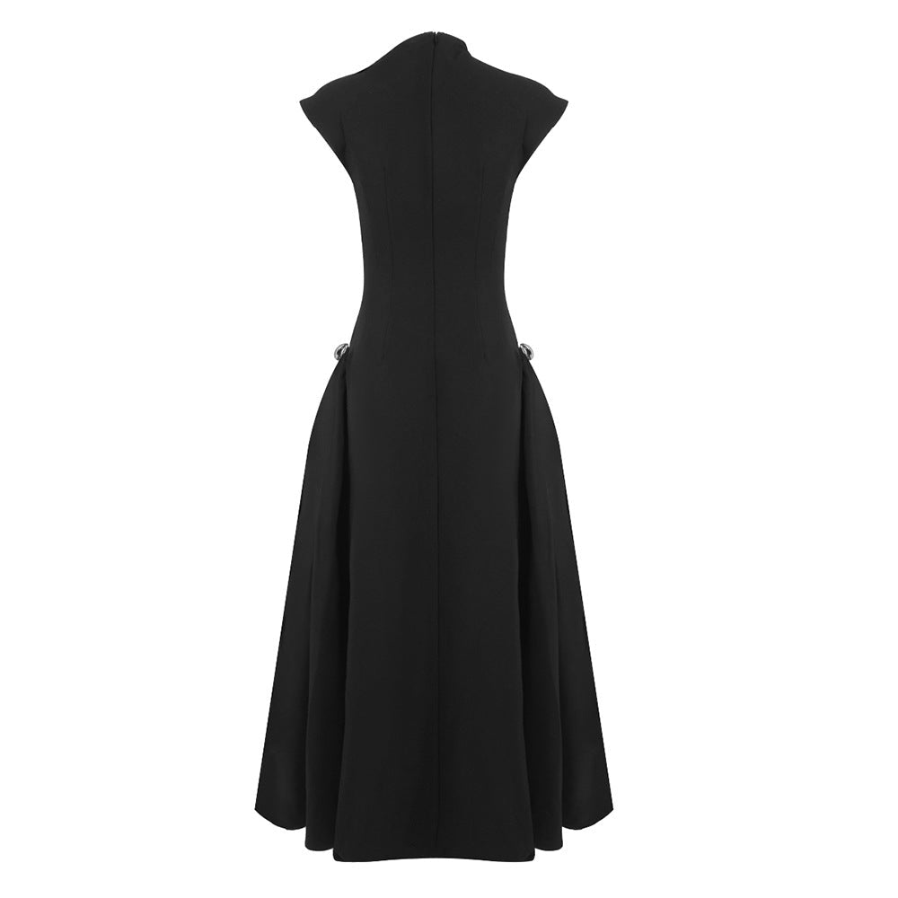 Minimalist fitted maxi dress suitable for formal events and occasions