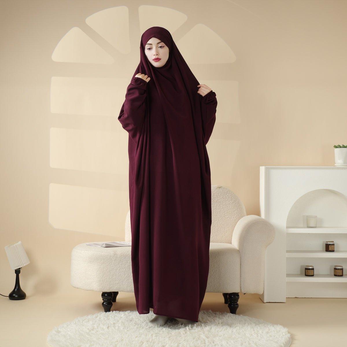 MJ005 Viscose Niqab Attached 1 - Piece Plain Jilbab - Mariam's Collection