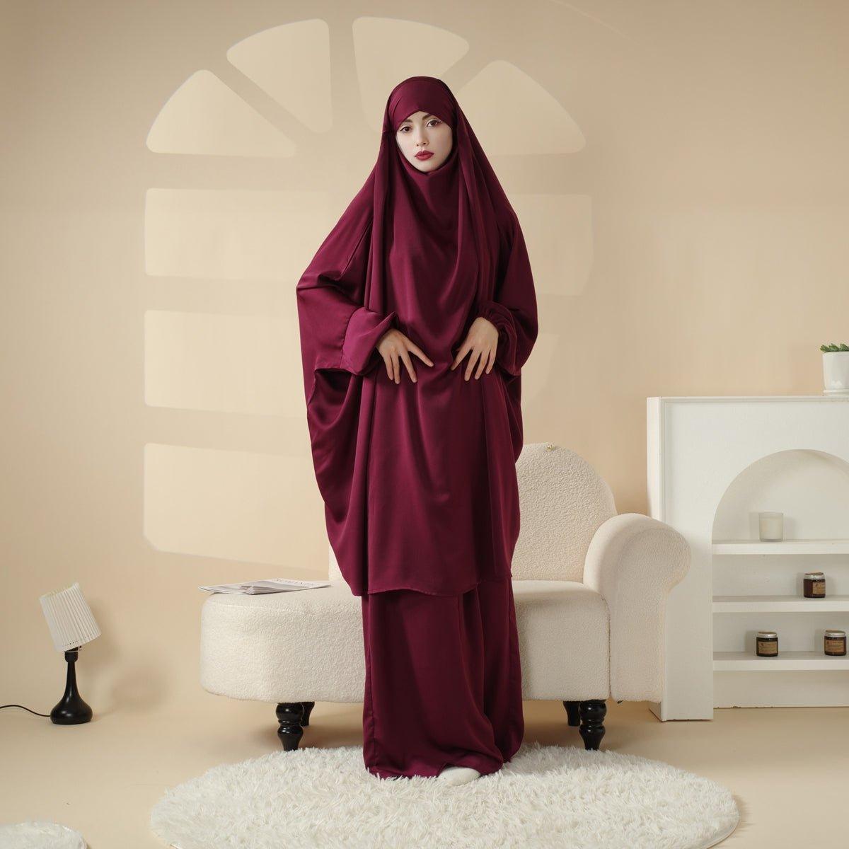 MJ008 Nida Fabric 2 - Piece Set Jilbab - Mariam's Collection