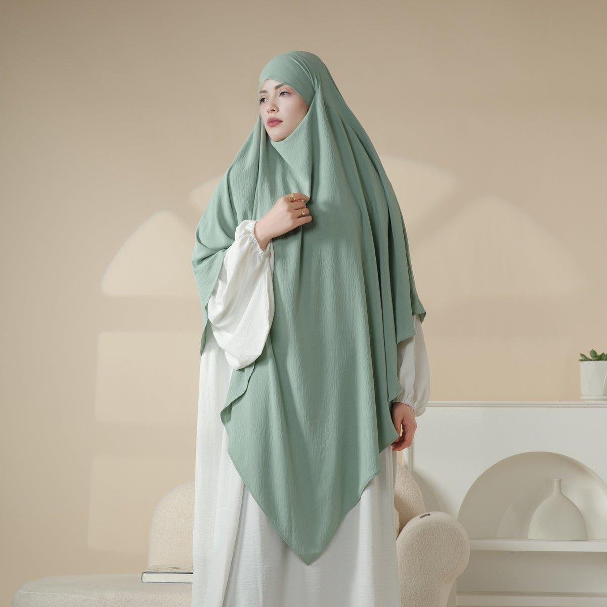 MK005 Crepe One Layer Khimar - Mariam's Collection