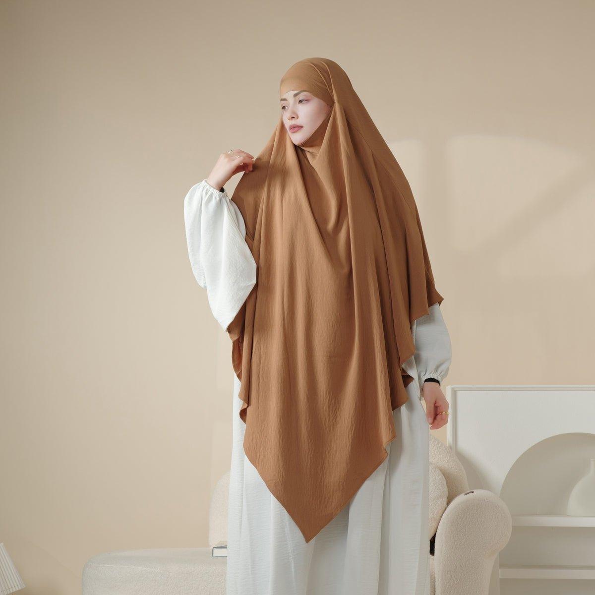 MK005 Crepe One Layer Khimar - Mariam's Collection