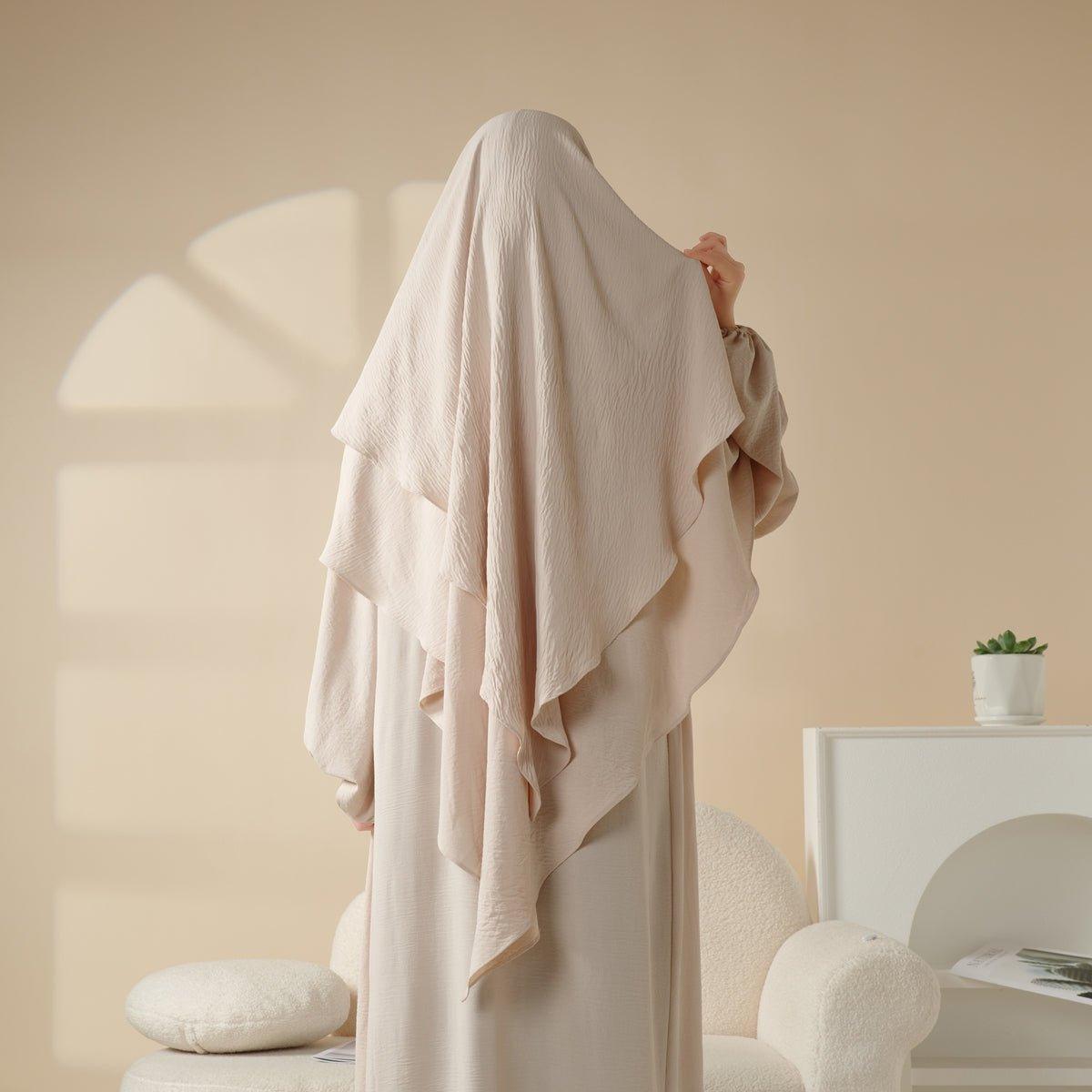 Two-Layer Khimar made of Crepe Material
