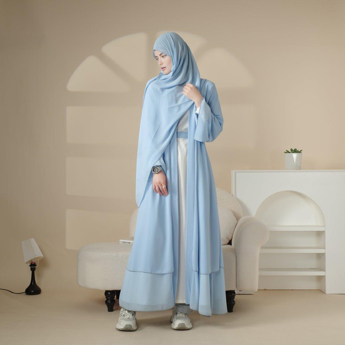 Stylish Chiffon Muslim Set Abaya