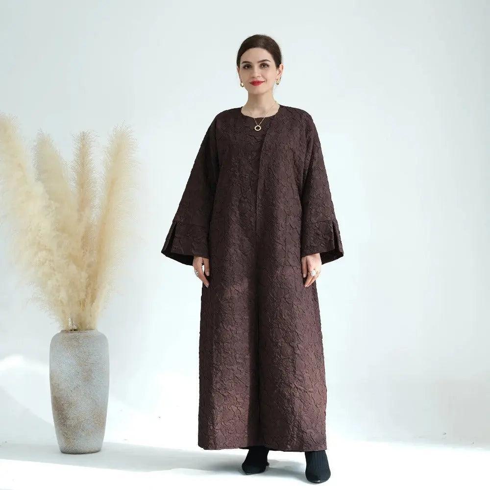MOA025 Winter Jacquard Pocket Abaya - Mariam's Collection