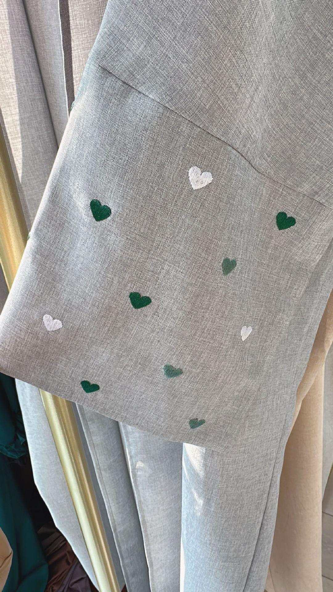 MOA047 Stylish Colorful Heart Embroidery Open Abaya - Mariam's Collection