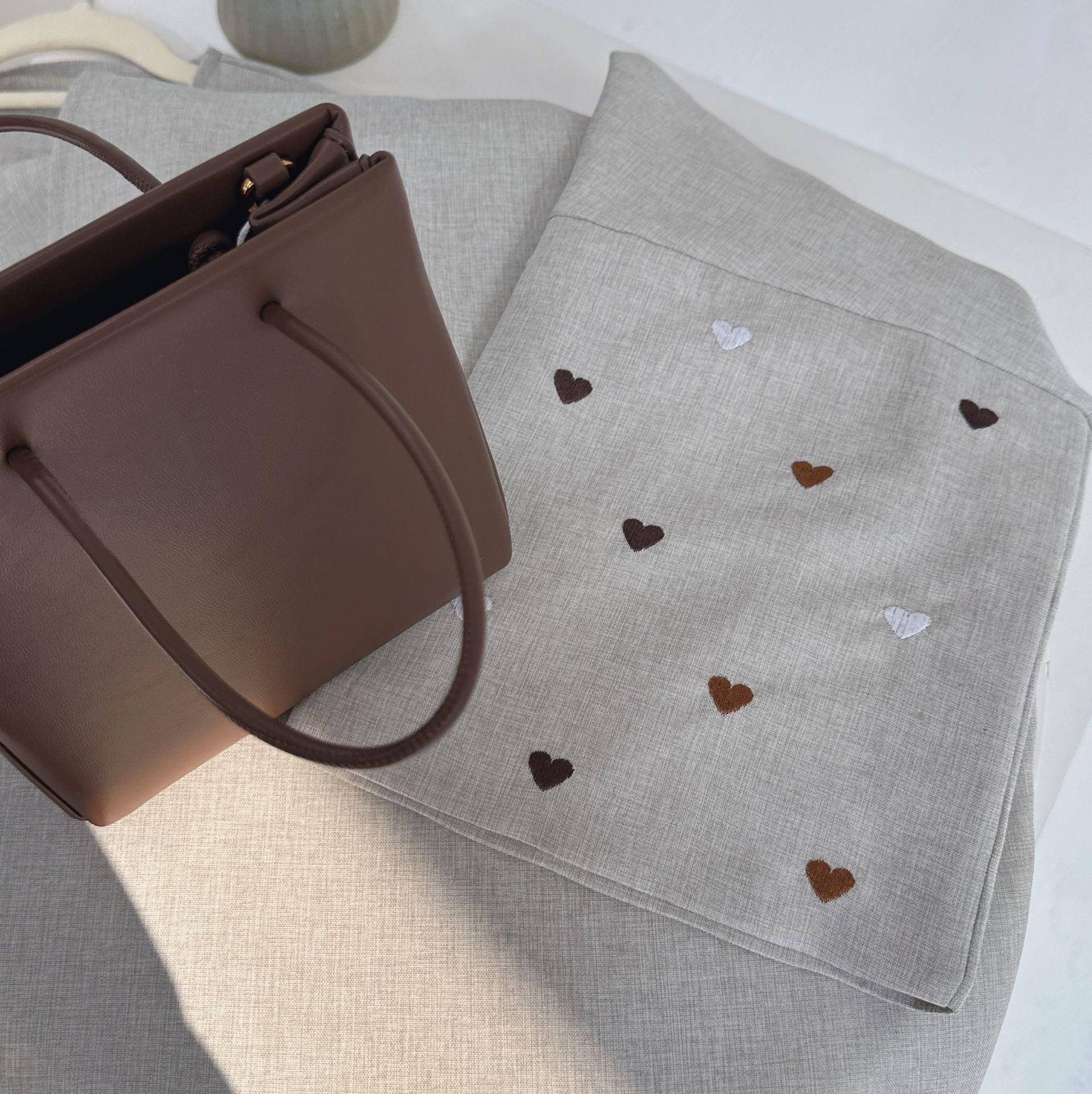 MOA047 Stylish Colorful Heart Embroidery Open Abaya - Mariam's Collection