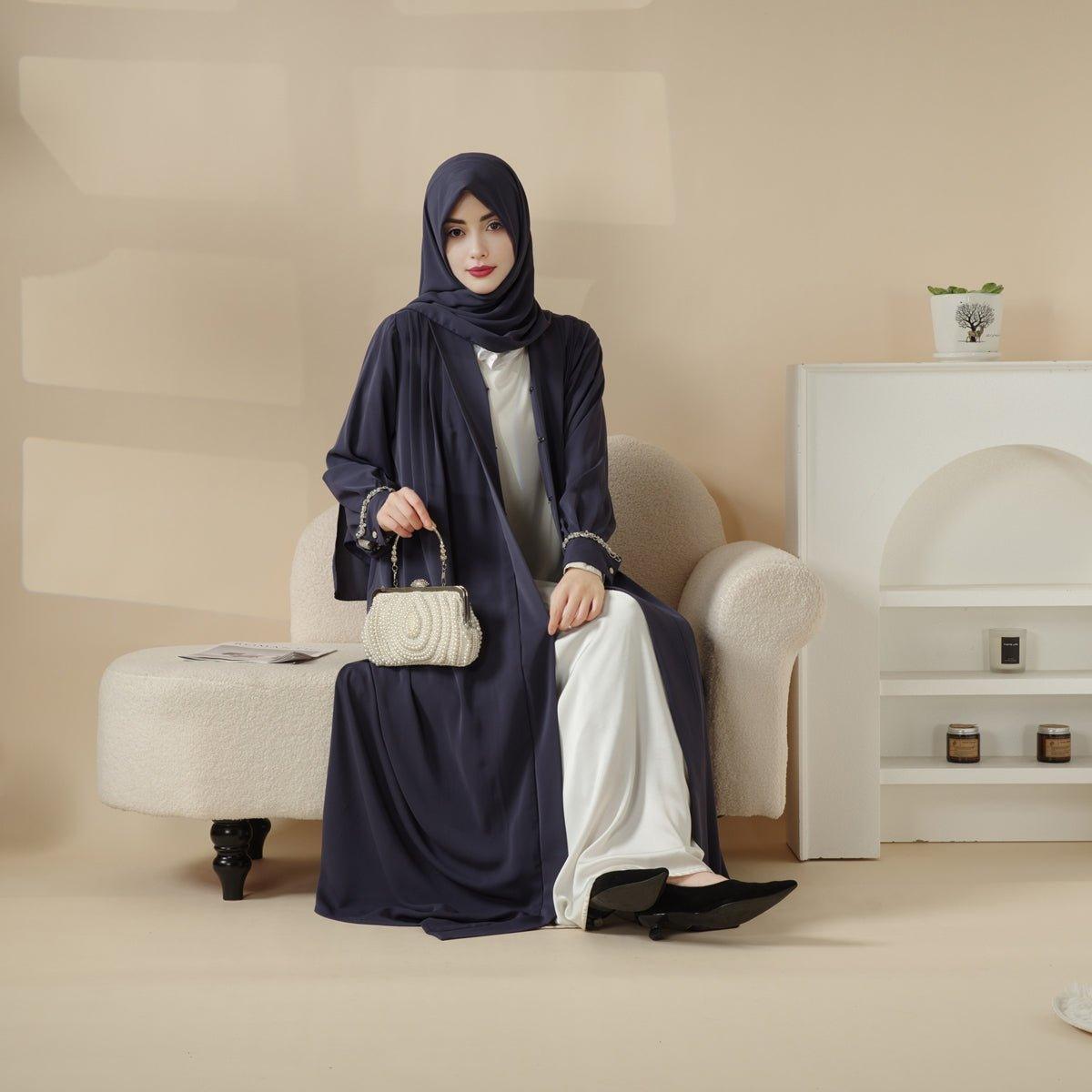 MOA061 Western Style Cardigan Abaya - Mariam's Collection