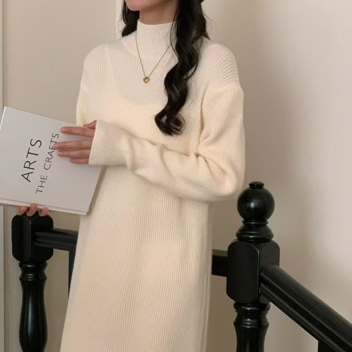 Mock Neck Ribbed Knit Maxi Dress(MS158) - Mariam's Collection