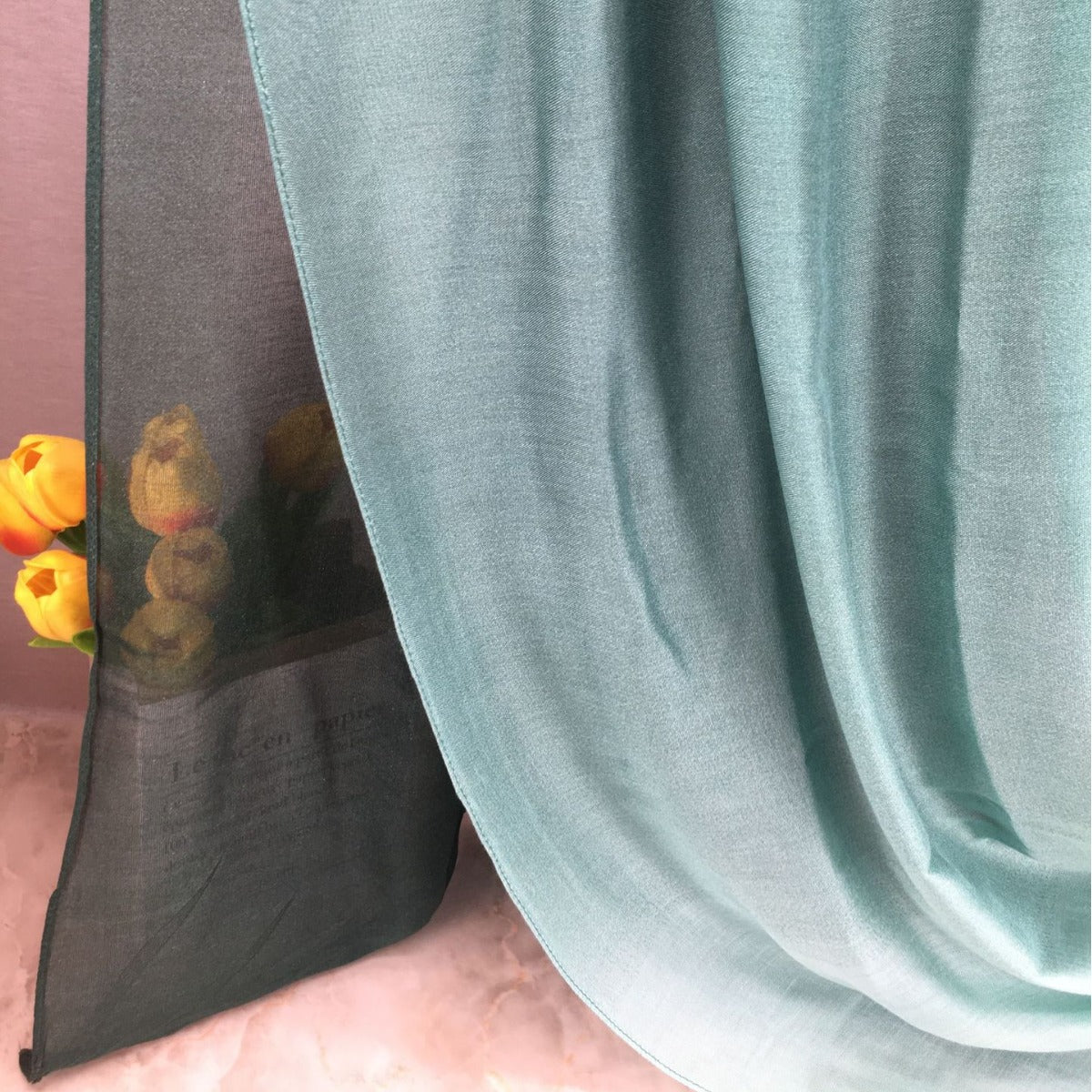 Modal Gradient Soft Hijab | Color Transition Hijab with Natural Flow