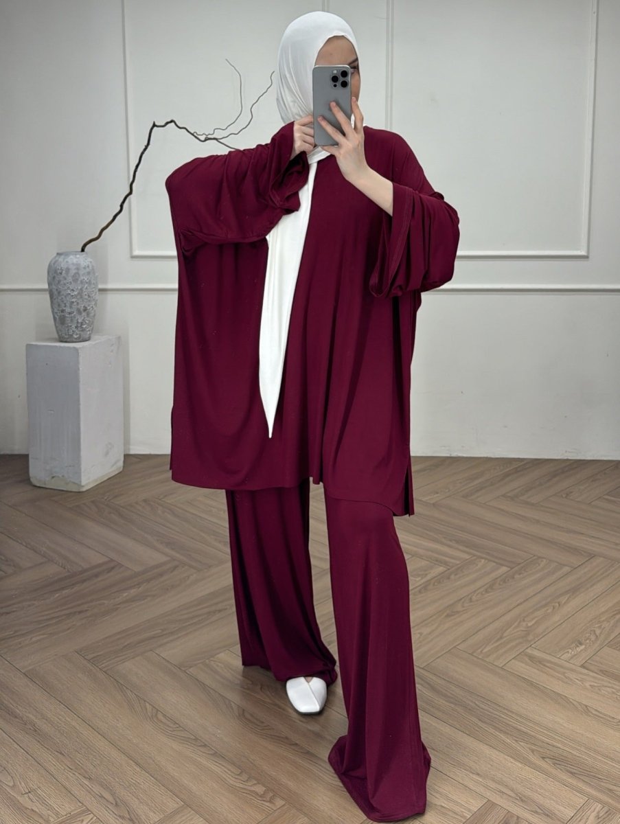 Modal Jersey Two - Piece Set | Muslim Women's Loose Fit Abaya. (MS098) - Mariam's Collection