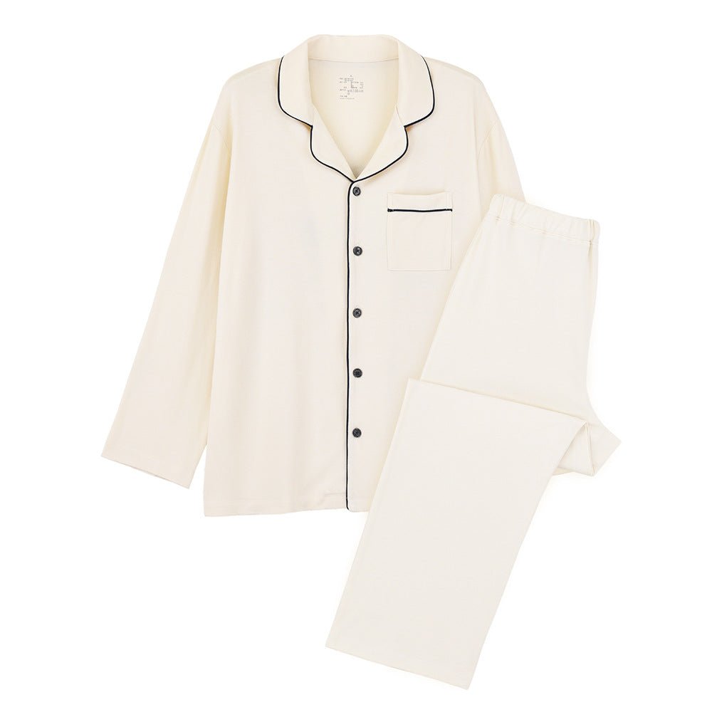 Modal Mixed Cotton Knitted Pajamas Couple Loungewear Set Soft and Smooth (MS085) - Mariam's Collection