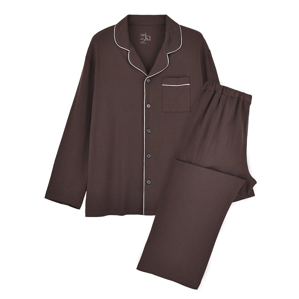 Modal Mixed Cotton Knitted Pajamas Couple Loungewear Set Soft and Smooth (MS085) - Mariam's Collection