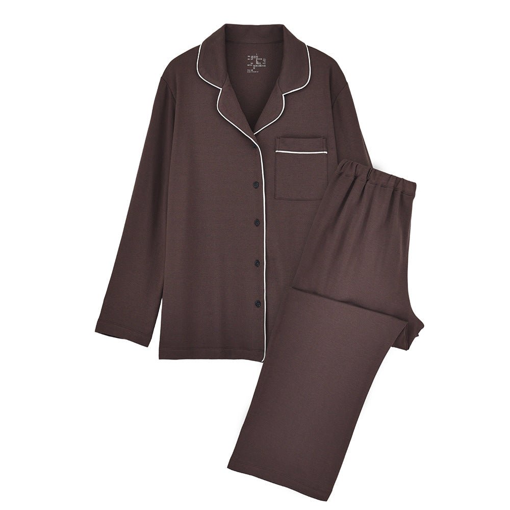 Modal Mixed Cotton Knitted Pajamas Couple Loungewear Set Soft and Smooth (MS085) - Mariam's Collection