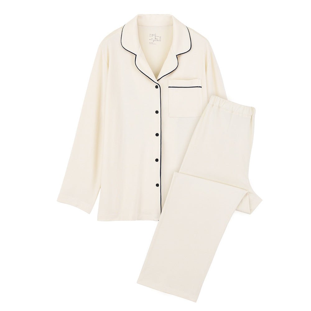 Modal Mixed Cotton Knitted Pajamas Couple Loungewear Set Soft and Smooth (MS085) - Mariam's Collection