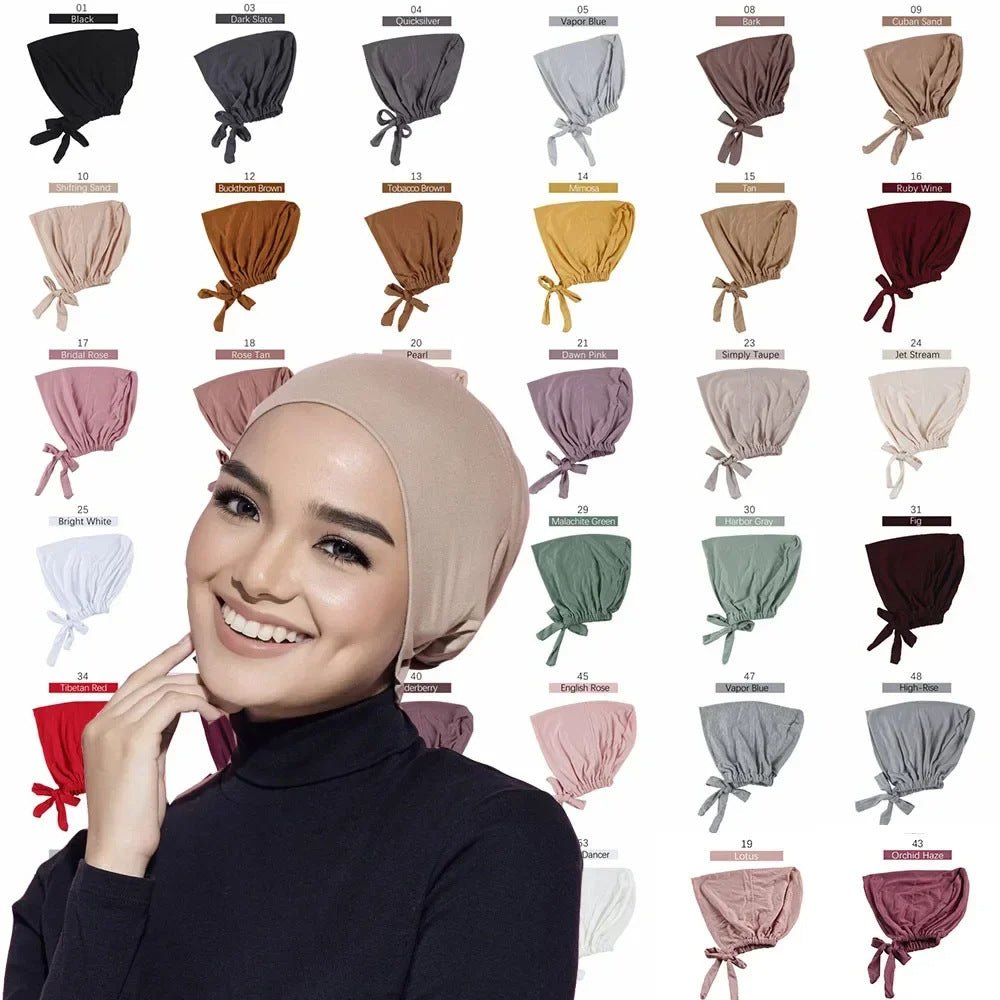 Modal Tie - Back Under Cap | Adjustable Hijab Bonnet(MH200) - Mariam's Collection