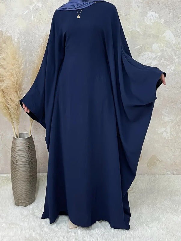 Modest Batwing Sleeve Loose Solid Color Maxi Abaya.(MA172) - Mariam's Collection