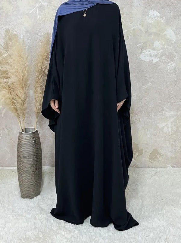 Modest Batwing Sleeve Loose Solid Color Maxi Abaya.(MA172) - Mariam's Collection