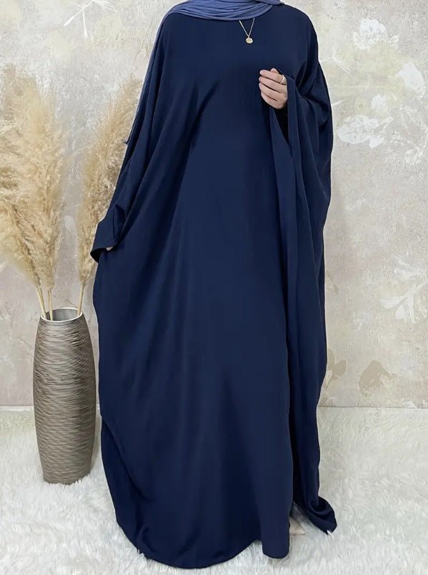 Modest Batwing Sleeve Loose Solid Color Maxi Abaya.(MA172) - Mariam's Collection