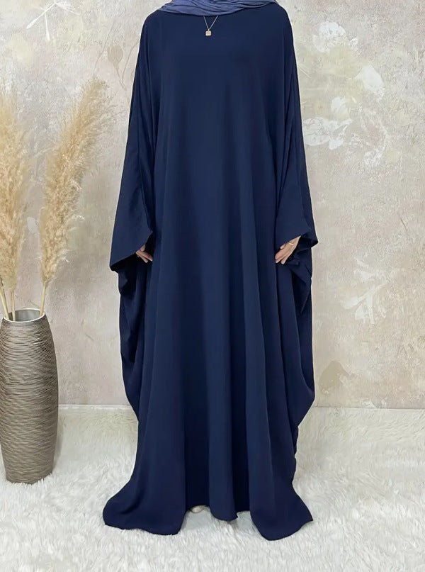 Modest Batwing Sleeve Loose Solid Color Maxi Abaya.(MA172) - Mariam's Collection