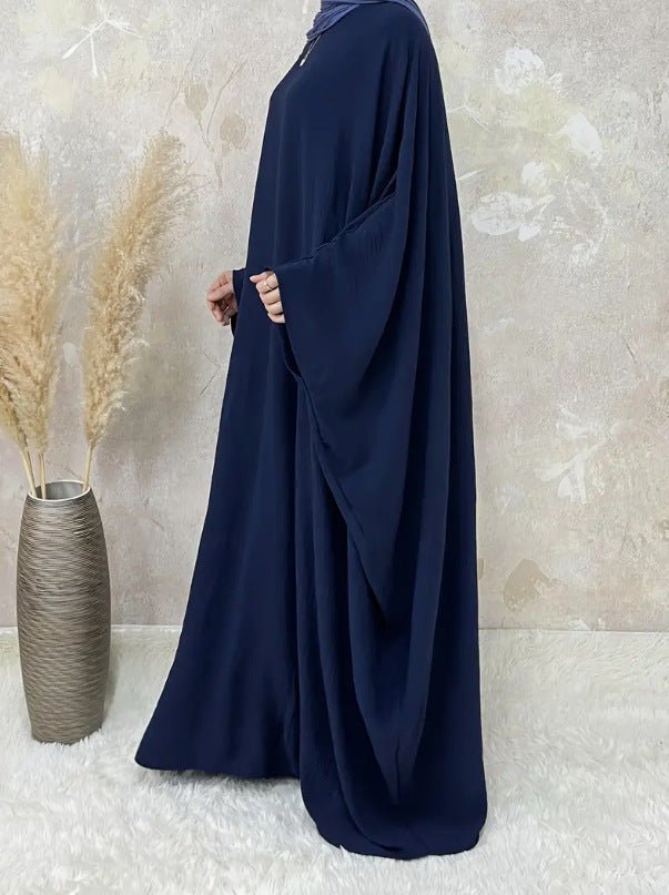 Modest Batwing Sleeve Loose Solid Color Maxi Abaya.(MA172) - Mariam's Collection