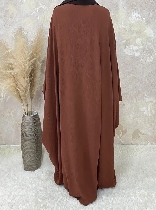 Modest Batwing Sleeve Loose Solid Color Maxi Abaya.(MA172) - Mariam's Collection