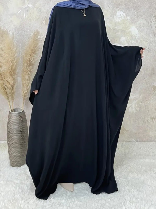 Modest Batwing Sleeve Loose Solid Color Maxi Abaya.(MA172) - Mariam's Collection