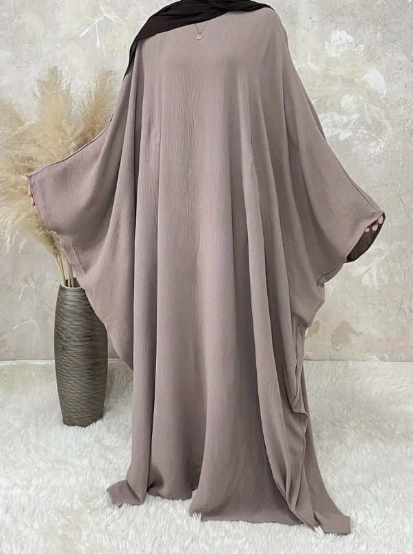 Modest Batwing Sleeve Loose Solid Color Maxi Abaya.(MA172) - Mariam's Collection