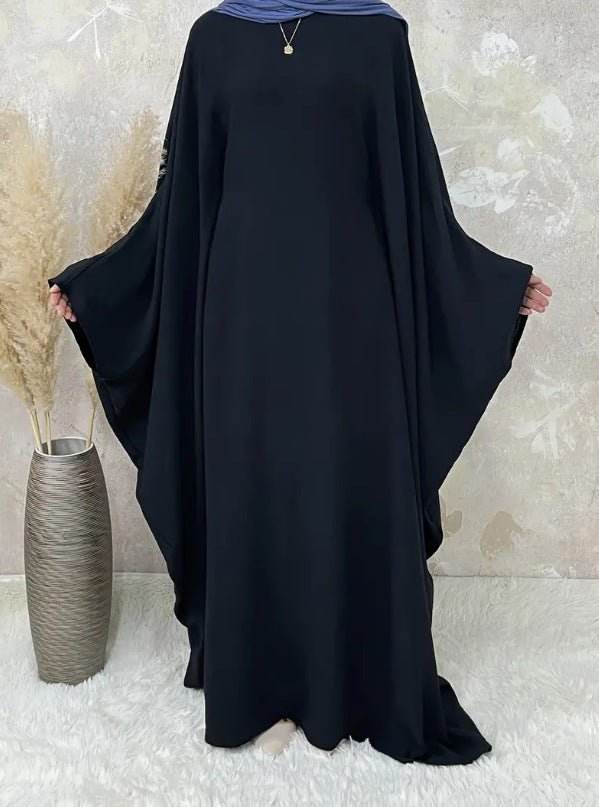 Modest Batwing Sleeve Loose Solid Color Maxi Abaya.(MA172) - Mariam's Collection
