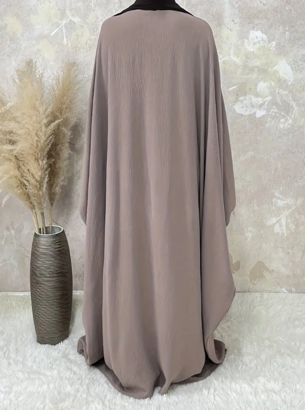 Modest Batwing Sleeve Loose Solid Color Maxi Abaya.(MA172) - Mariam's Collection