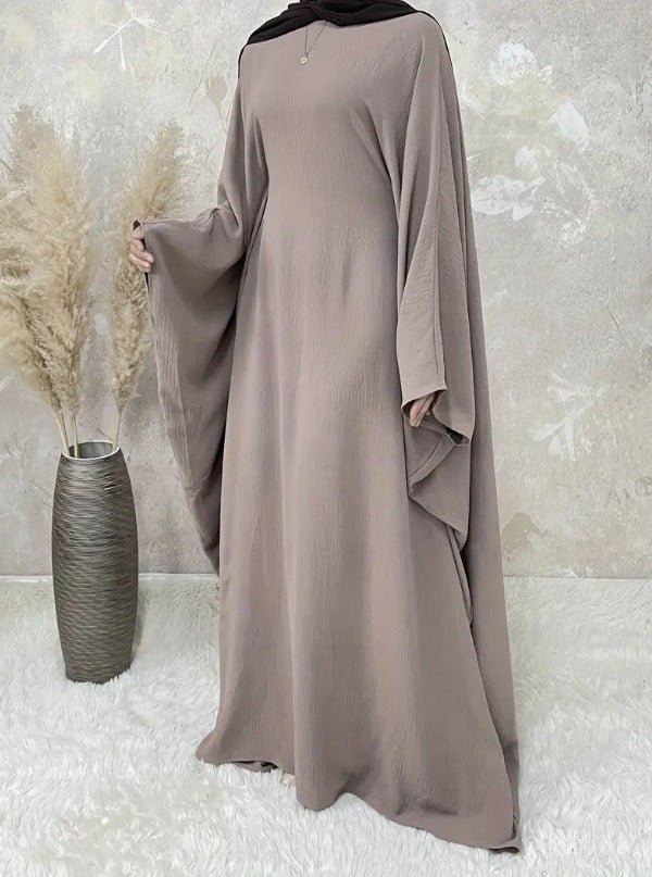 Modest Batwing Sleeve Loose Solid Color Maxi Abaya.(MA172) - Mariam's Collection
