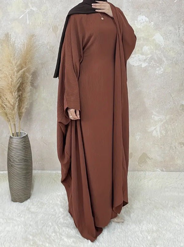 Modest Batwing Sleeve Loose Solid Color Maxi Abaya.(MA172) - Mariam's Collection