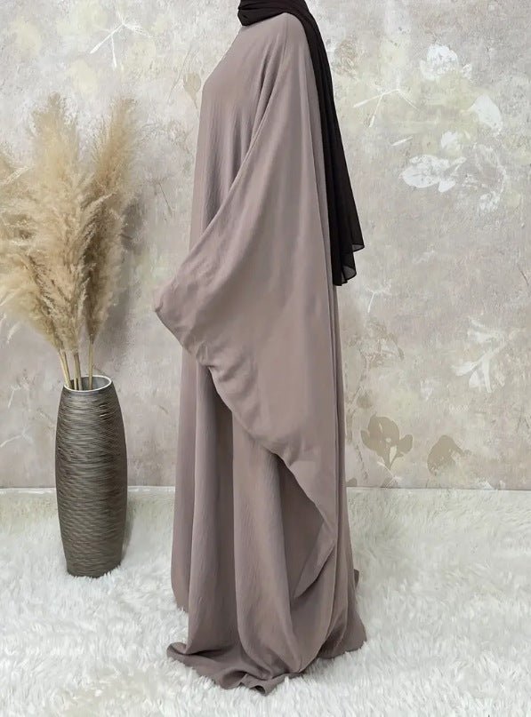Modest Batwing Sleeve Loose Solid Color Maxi Abaya.(MA172) - Mariam's Collection