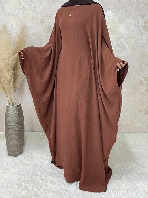 Modest Batwing Sleeve Loose Solid Color Maxi Abaya.(MA172) - Mariam's Collection