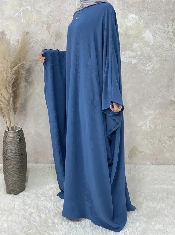 Modest Batwing Sleeve Loose Solid Color Maxi Abaya.(MA172) - Mariam's Collection