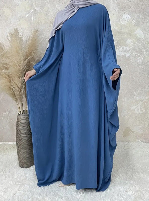 Modest Batwing Sleeve Loose Solid Color Maxi Abaya.(MA172) - Mariam's Collection