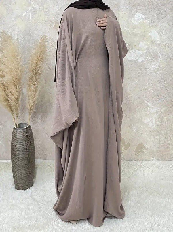 Modest Batwing Sleeve Loose Solid Color Maxi Abaya.(MA172) - Mariam's Collection