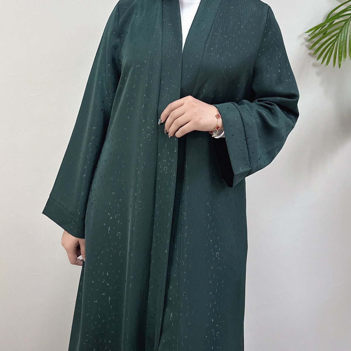 Modest Elegant Dress 3D Textured Printer with Flared Sleeves(MOA210) - Mariam's Collection