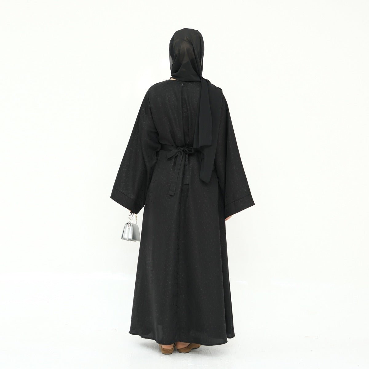 Modest Elegant Solid Color Abaya Robe with Wide Sleeves & Detachable Belt(MA279) - Mariam's Collection