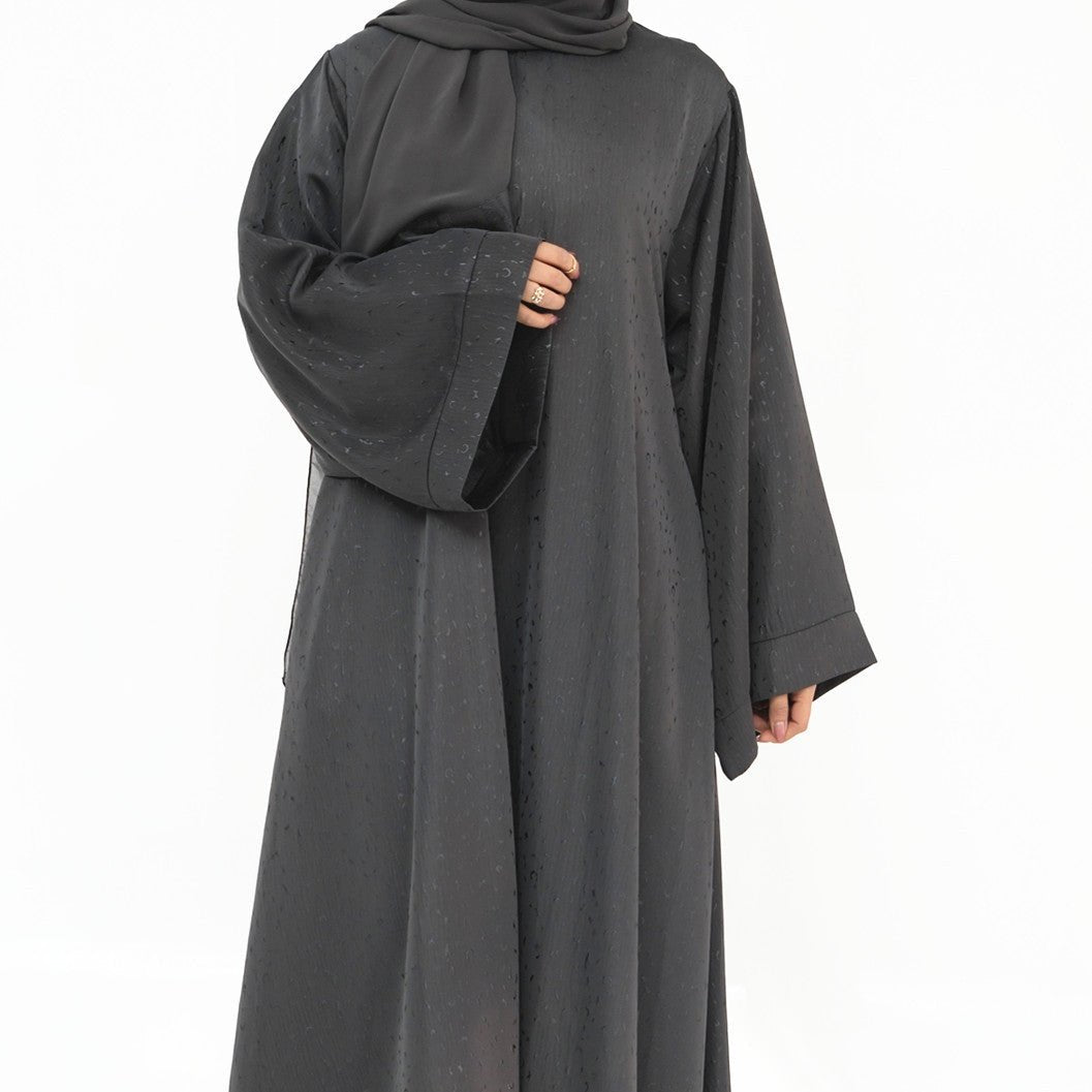 Modest Elegant Solid Color Abaya Robe with Wide Sleeves & Detachable Belt(MA279) - Mariam's Collection