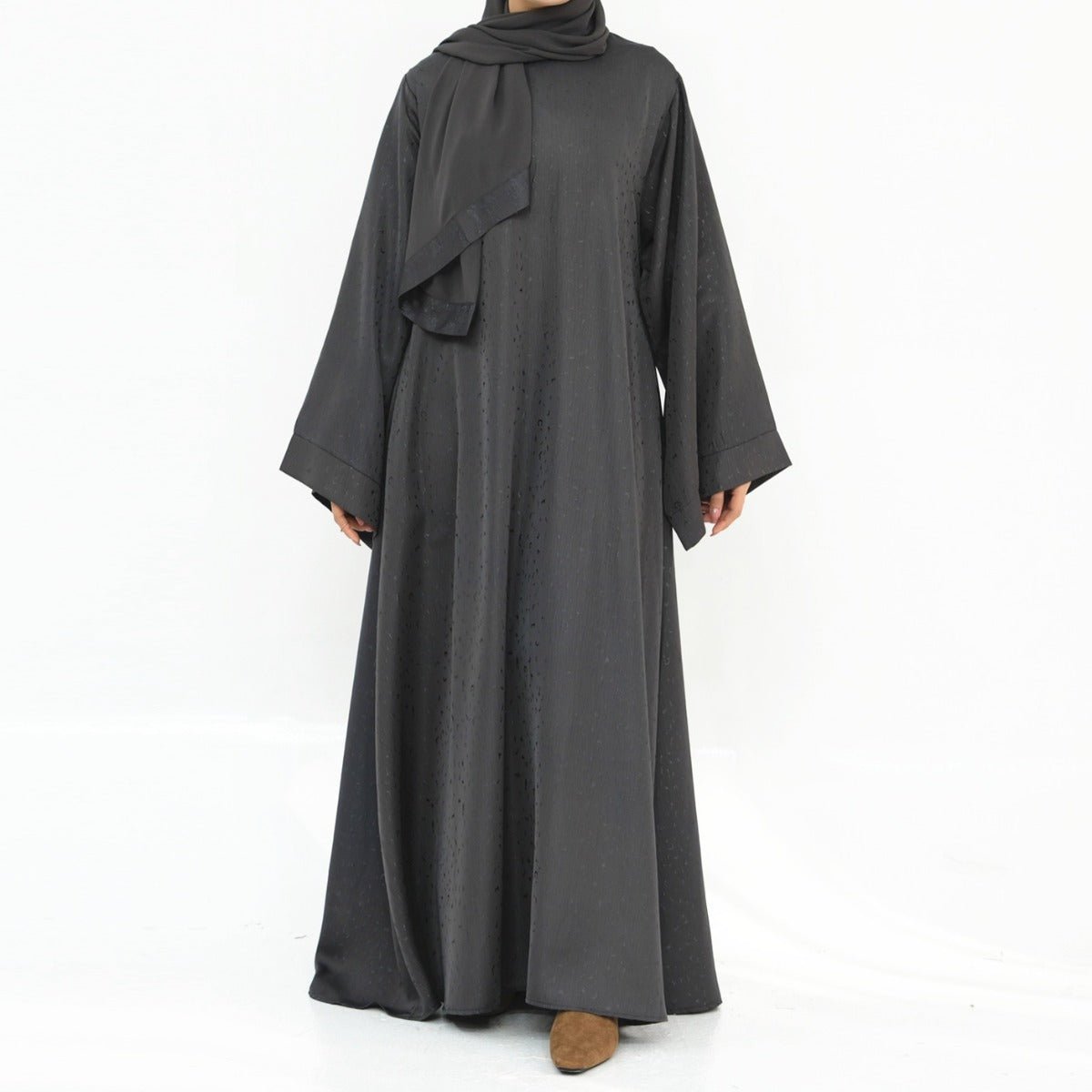 Modest Elegant Solid Color Abaya Robe with Wide Sleeves & Detachable Belt(MA279) - Mariam's Collection