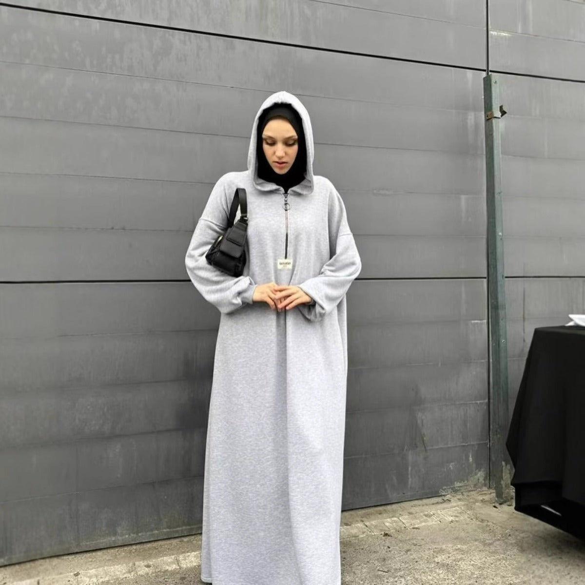 Modest Hooded Dress | Muslim Women's Long Sleeve Casual Abaya. (MA257) - Mariam's Collection